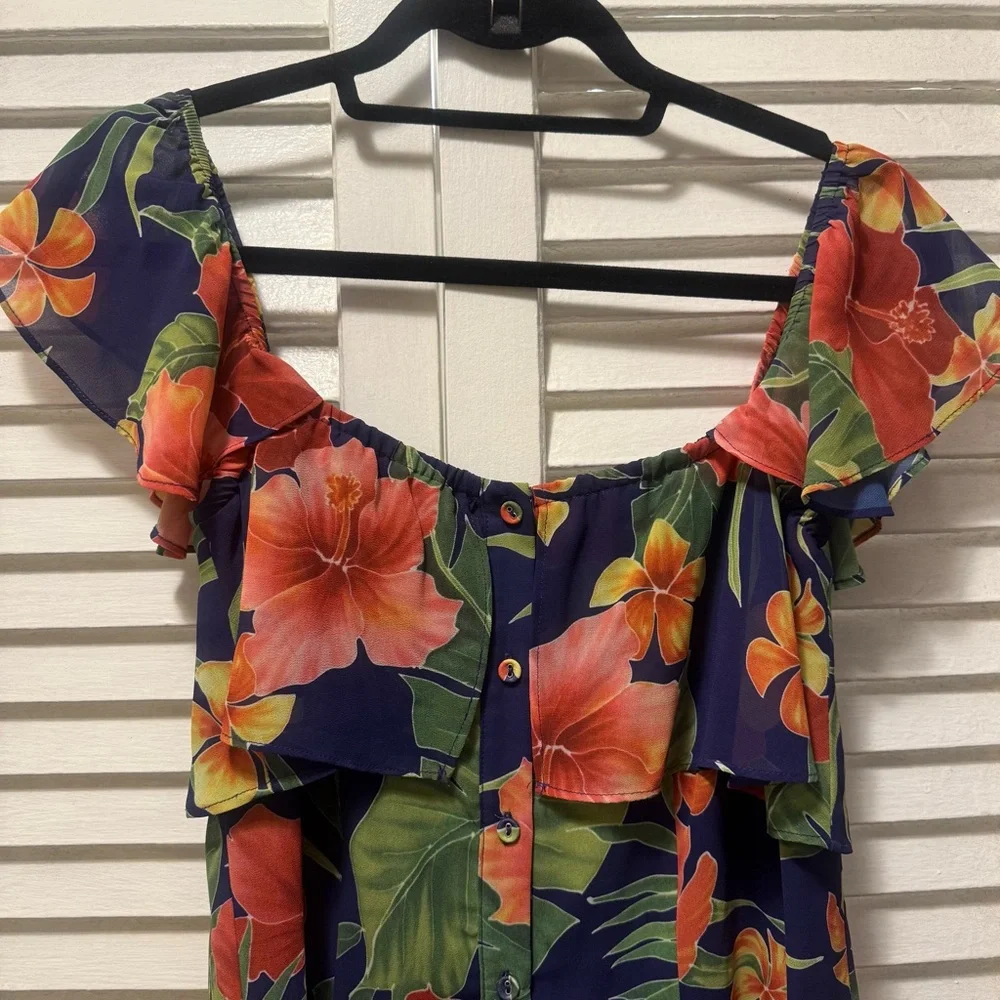 Privacy Please 🌺 Tropical Off-Shoulder Dress - Picture 6 of 6